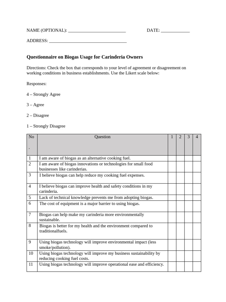 Questionnaire 2 | PDF