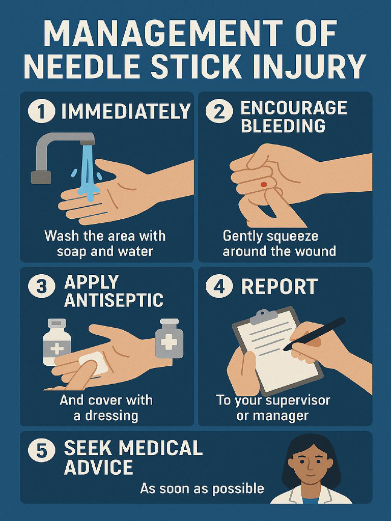 A Poster Titled Management of Needle Stick Injury | PDF