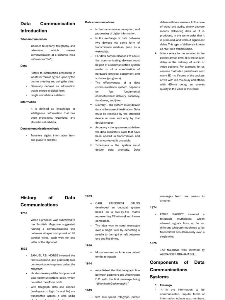 Data Communications Overview and History | PDF | Internet Protocol ...