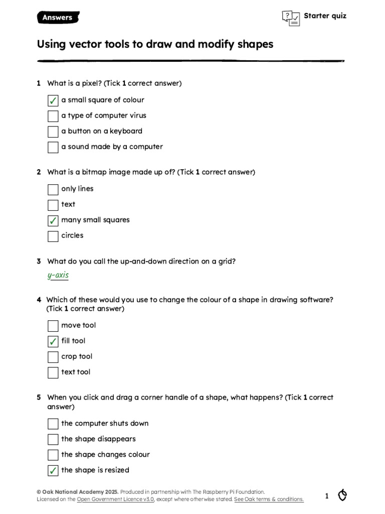 Vector Tools Drawing Quiz | PDF