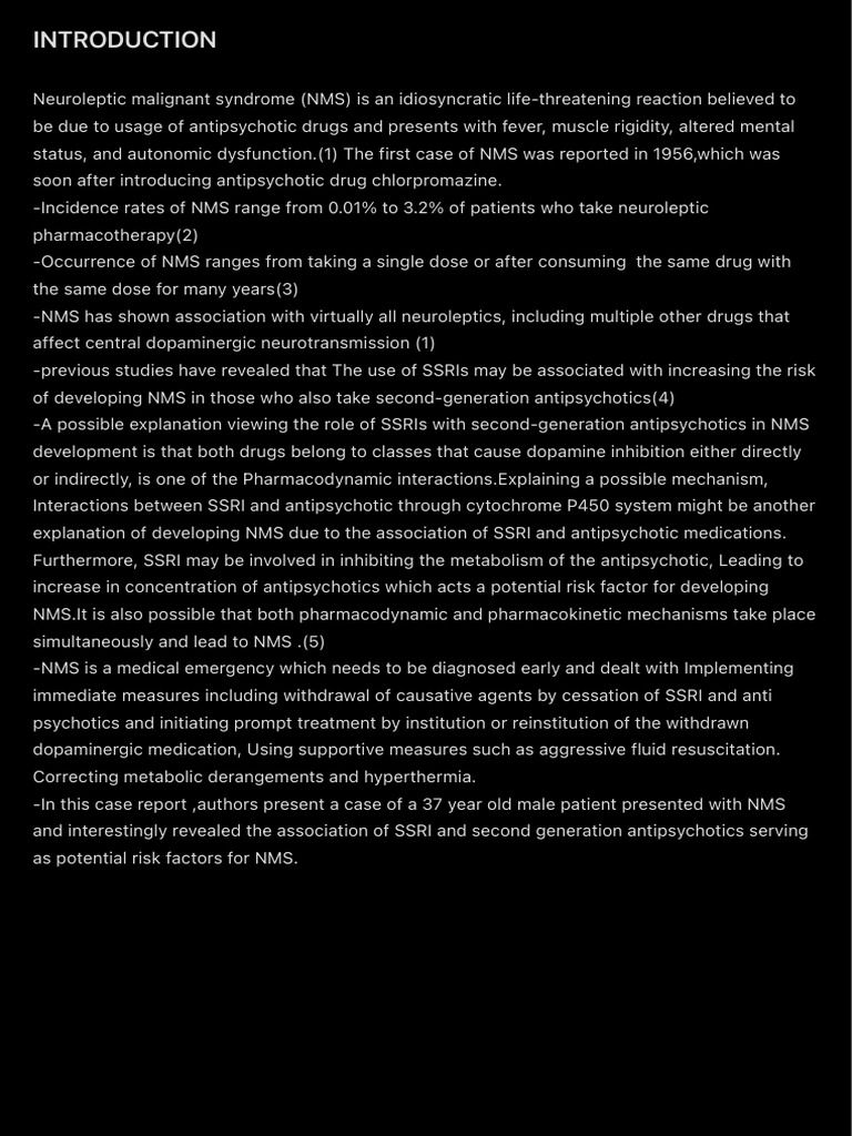 NMS Risk: SSRIs and Antipsychotics | PDF