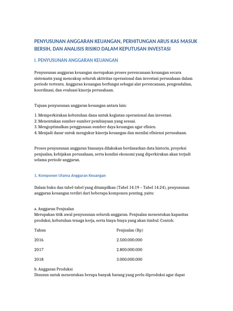 Rangkuman_Anggaran_Keuangan_AKMB_dan_Analisis_Risiko | PDF
