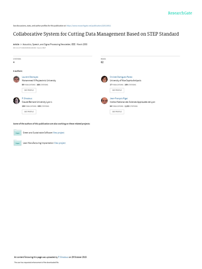 Collaborative System For Cutting Data Management B | PDF | Conceptual ...