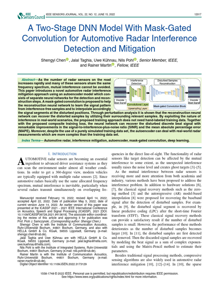 Automotive Radar Interference Mitigation DNN | PDF | Spectral Density ...