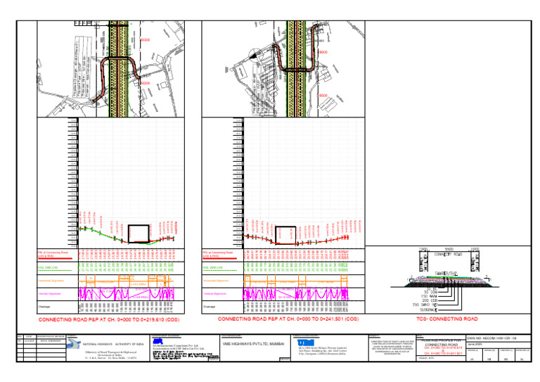 Layout P&P Connecting Road (Cos) - Ch. 49+260 & 49+560-61+692 | PDF