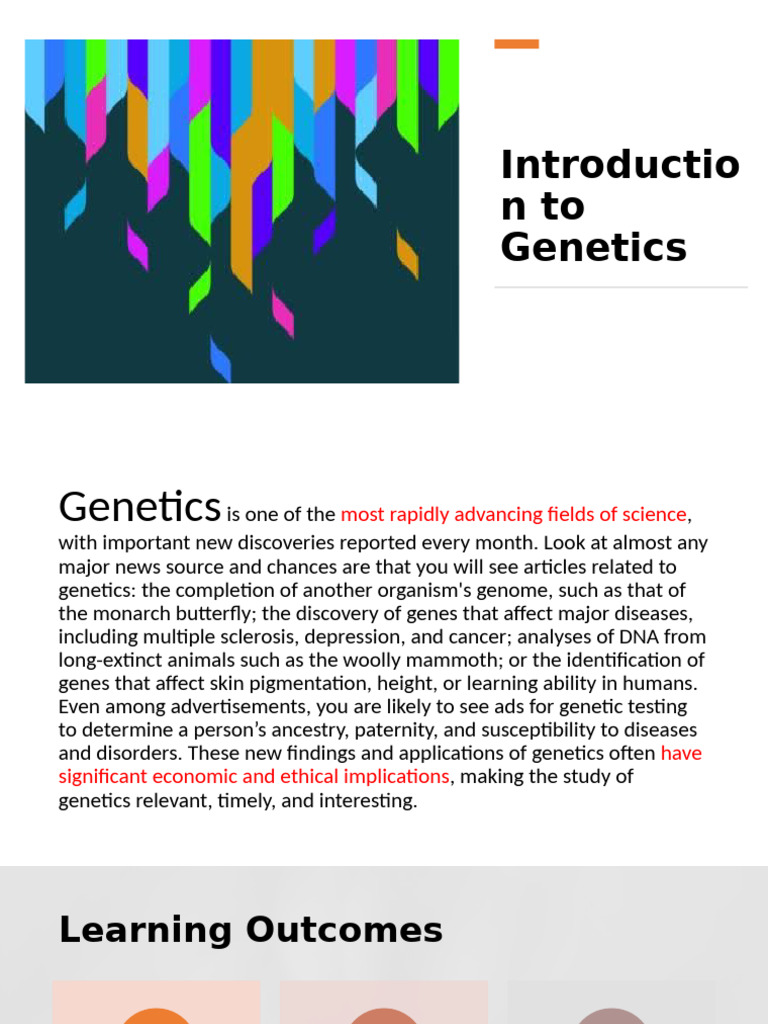 Overview of Genetics and Its Importance | PDF | Genetics | Gene