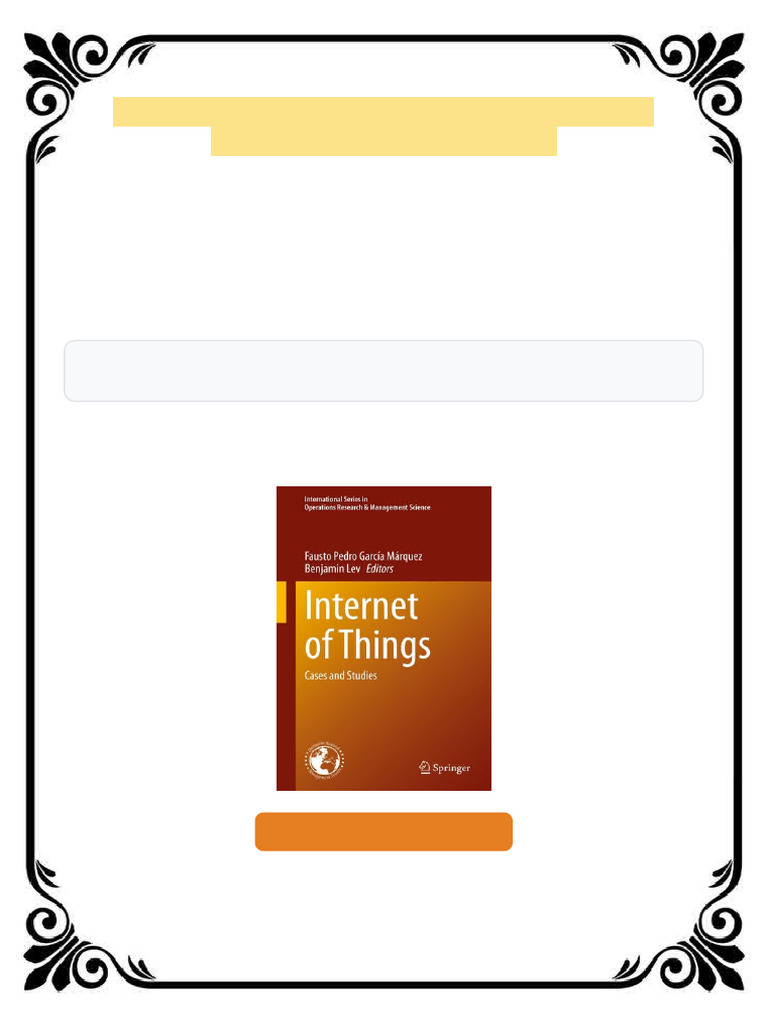 Internet of Things Cases and Studies 1st Edition Fausto Pedro García ...