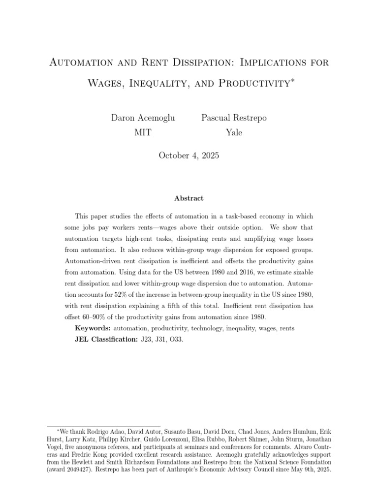 Impact of Automation on Wages and Inequality | PDF | Labour Economics ...