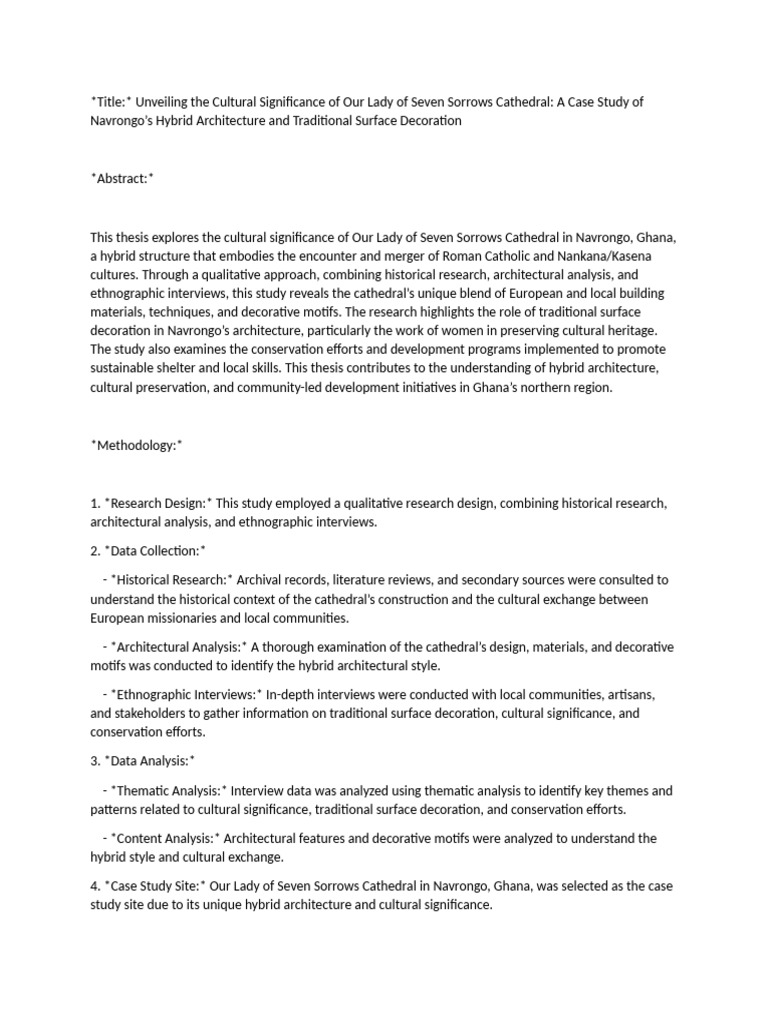 Thesis Methodology | PDF | Qualitative Research | Methodology