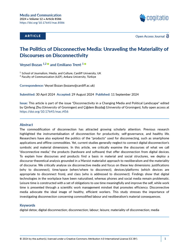 MaC 12 - The Politics of Disconnective Media - Unraveling The ...