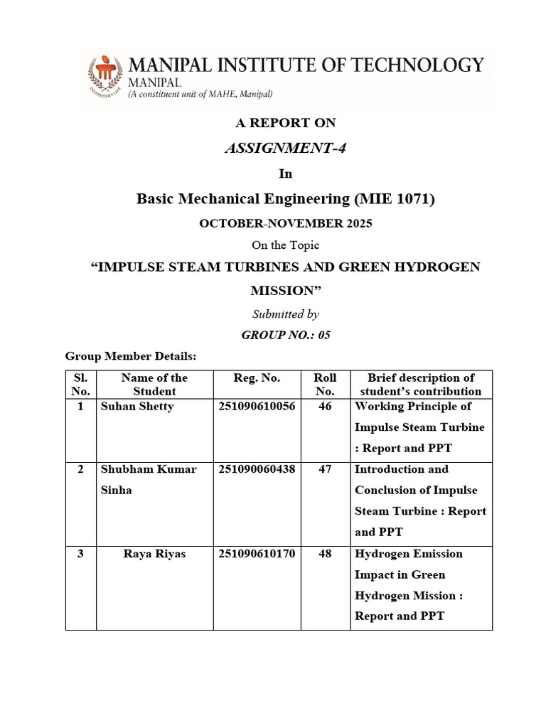 BME Report Assignment Group 5 | PDF | Turbine | Jet Engine