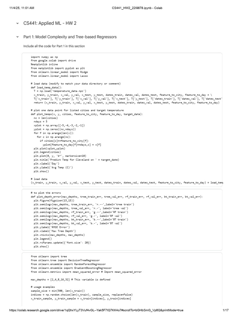 CS441 HW2 22I9878.Ipynb - Colab | PDF | Mean Squared Error | Accuracy ...
