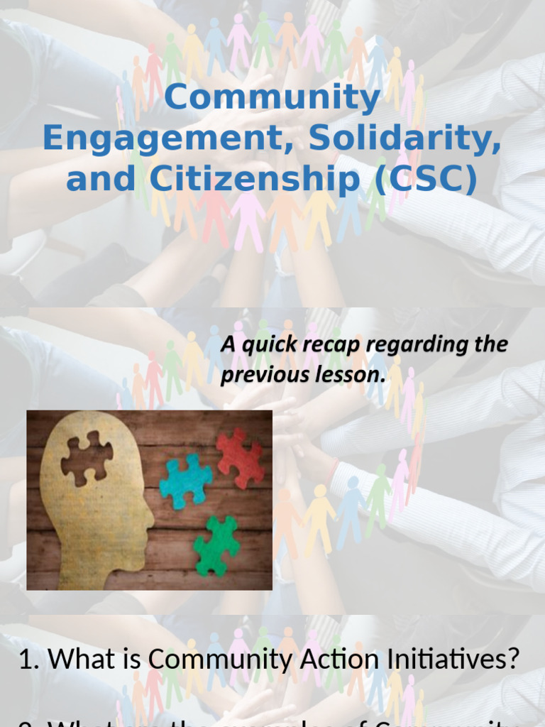 CSC Lesson 9 - Explain The Core Values and Principles of Community ...