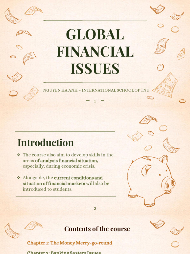 Global Financial Issues Course Overview | PDF | Investment Banking | Banks
