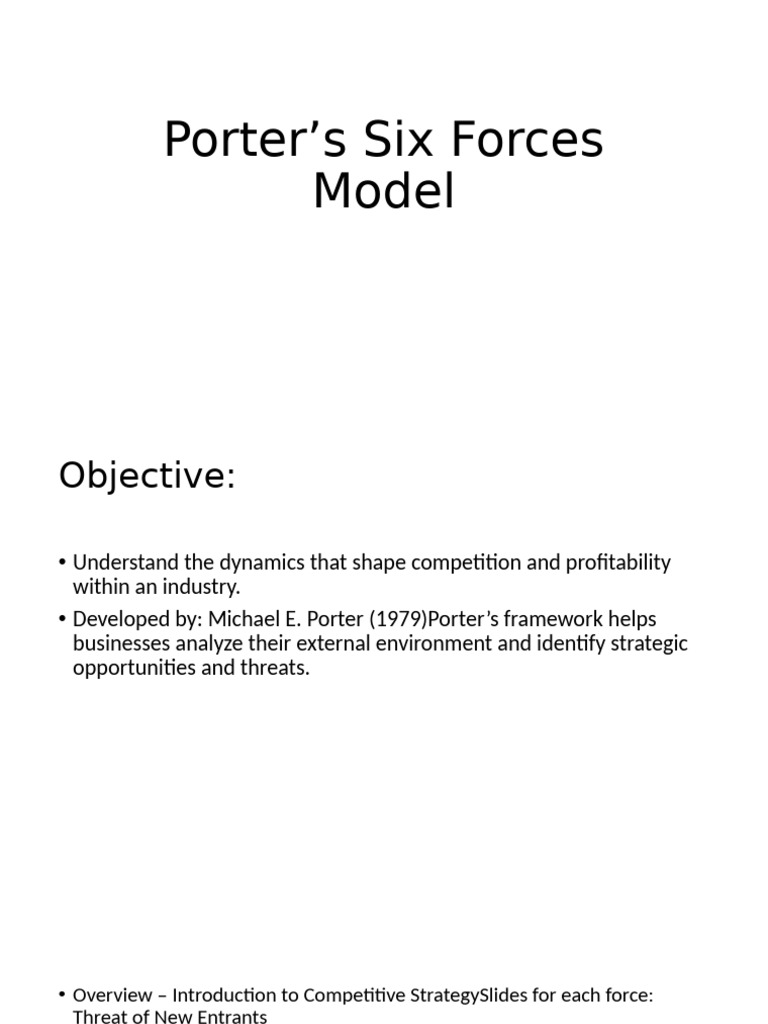 Understanding Porter's Six Forces Model | PDF