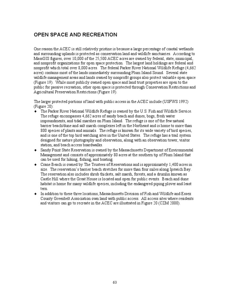 Open Space and Recreation in ACEC | PDF | Natural Environment | Ecology