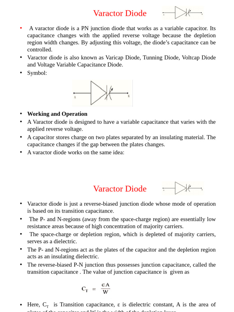 Varactor Diode | PDF | P–N Junction | Diode