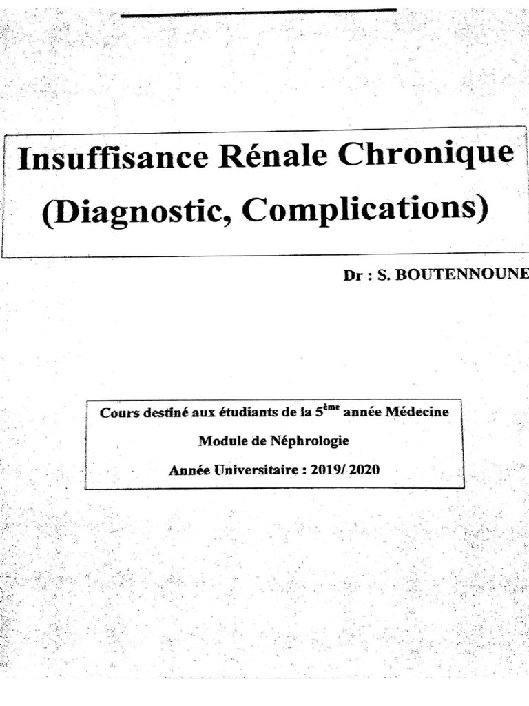 Nephro5anInsuffisance Renale Chronique PDF — free download