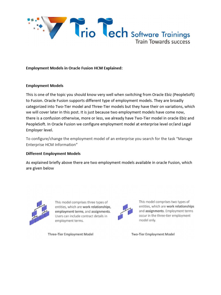Employment Models in Oracle Fusion HCM | PDF | Employment | Business