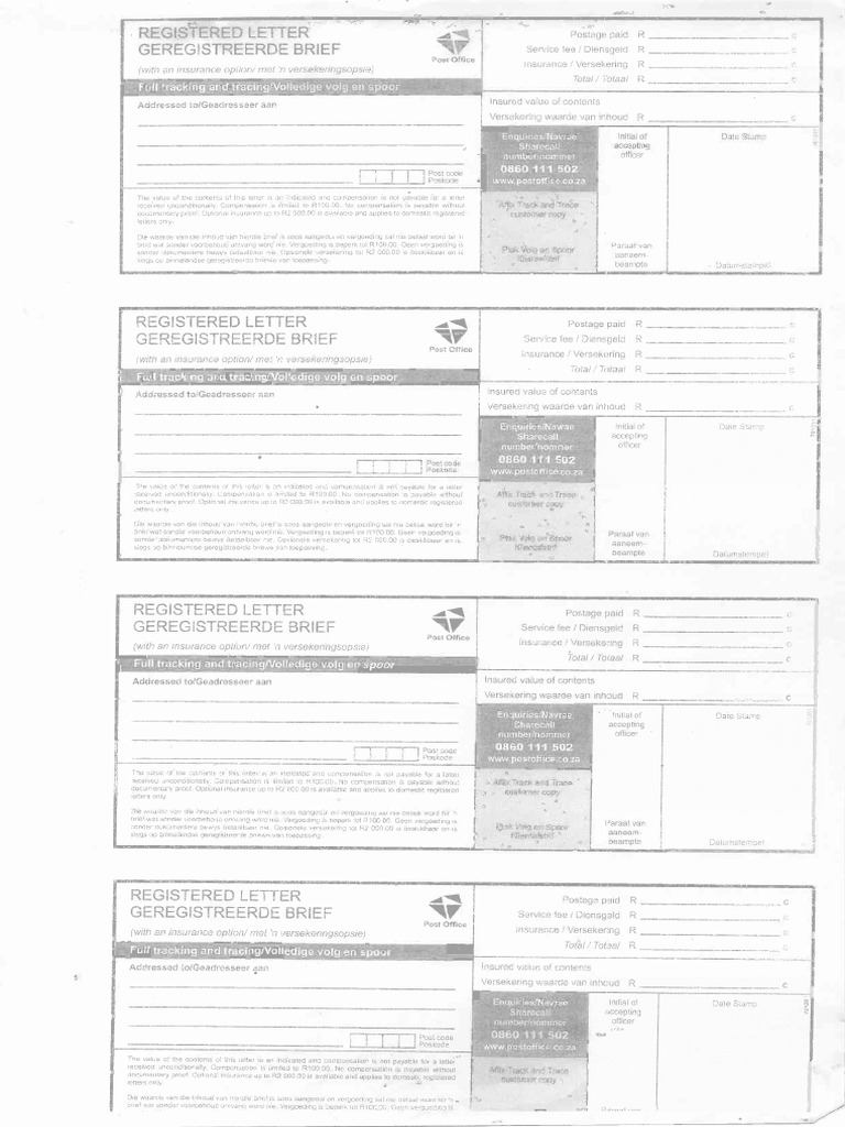 Registered Letter Form | PDF