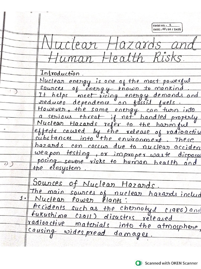 Nuclear Hazards and Human Health Risks | PDF