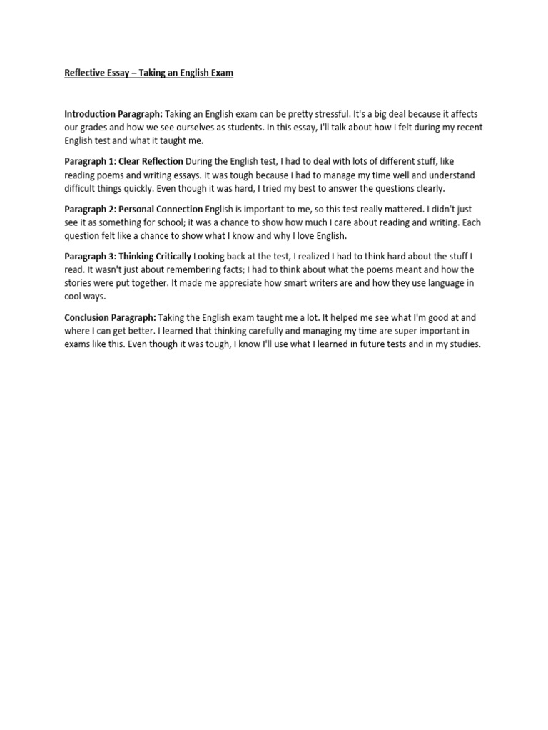Reflecting on My English Exam Experience | PDF | Ramadan | Critical ...
