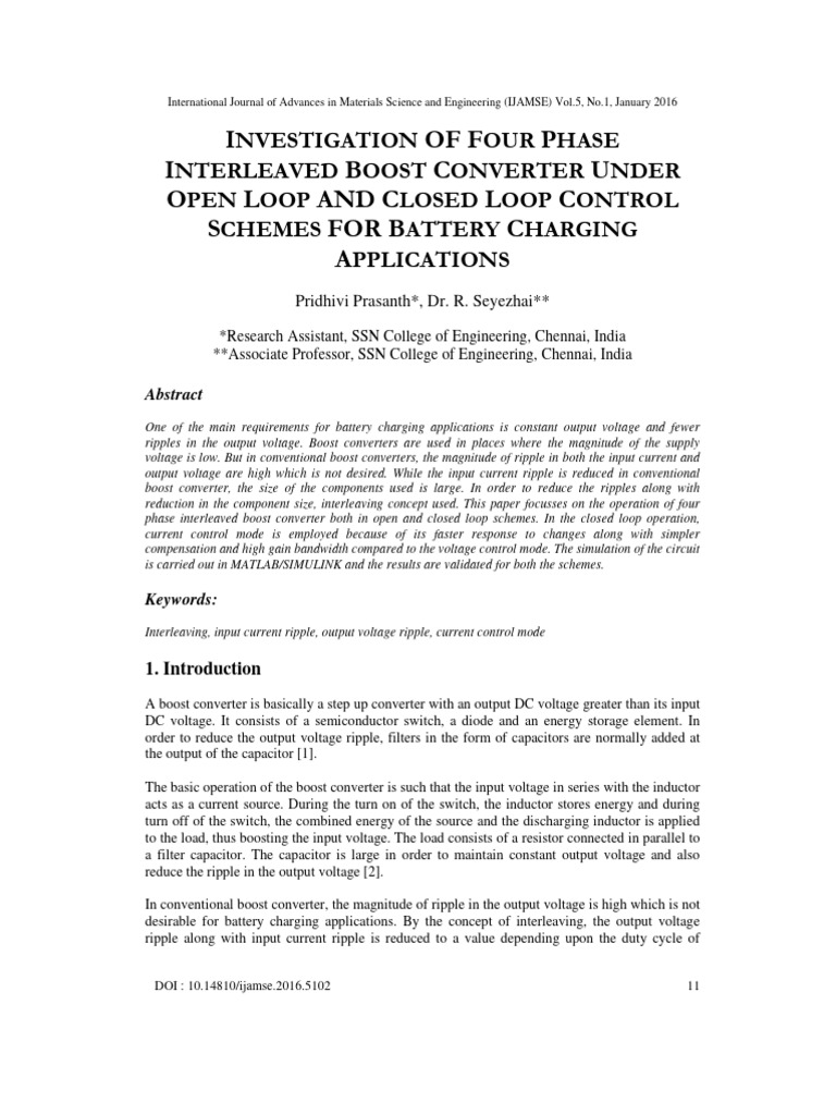 Four-Phase Boost Converter Analysis | PDF | Electrical Components ...