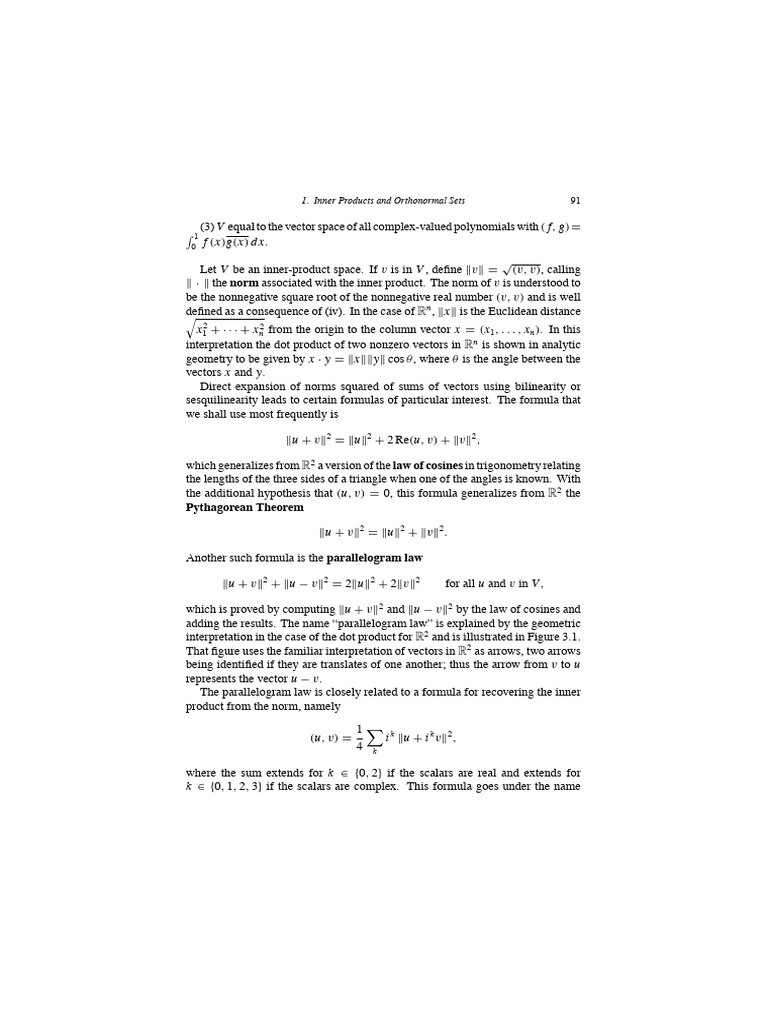 Inner Products and Orthonormal Sets Explained | PDF | Euclidean Vector ...