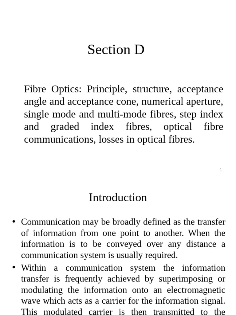 Fiber Optic Communication Overview | PDF | Optical Fiber | Fiber Optic ...