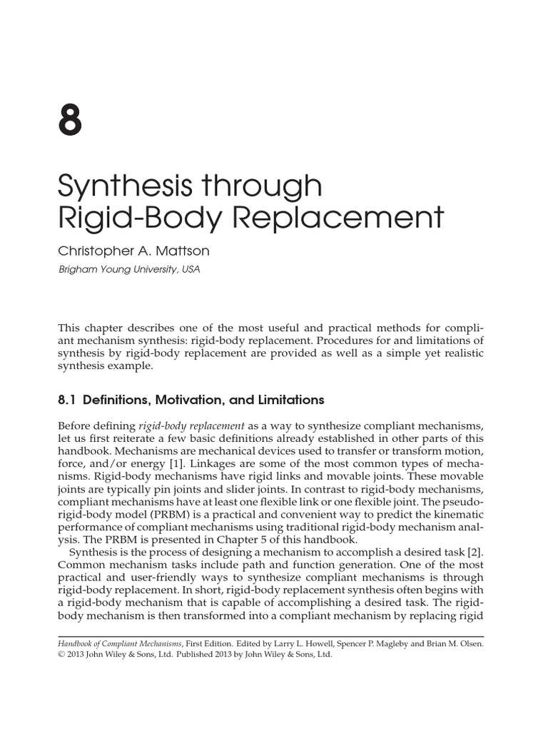 Rigid-Body Replacement for Compliant Mechanisms | PDF | Mechanical ...
