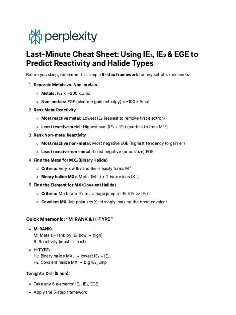 Last-Minute Cheat Sheet - Using IE, IE & EGE To P | PDF