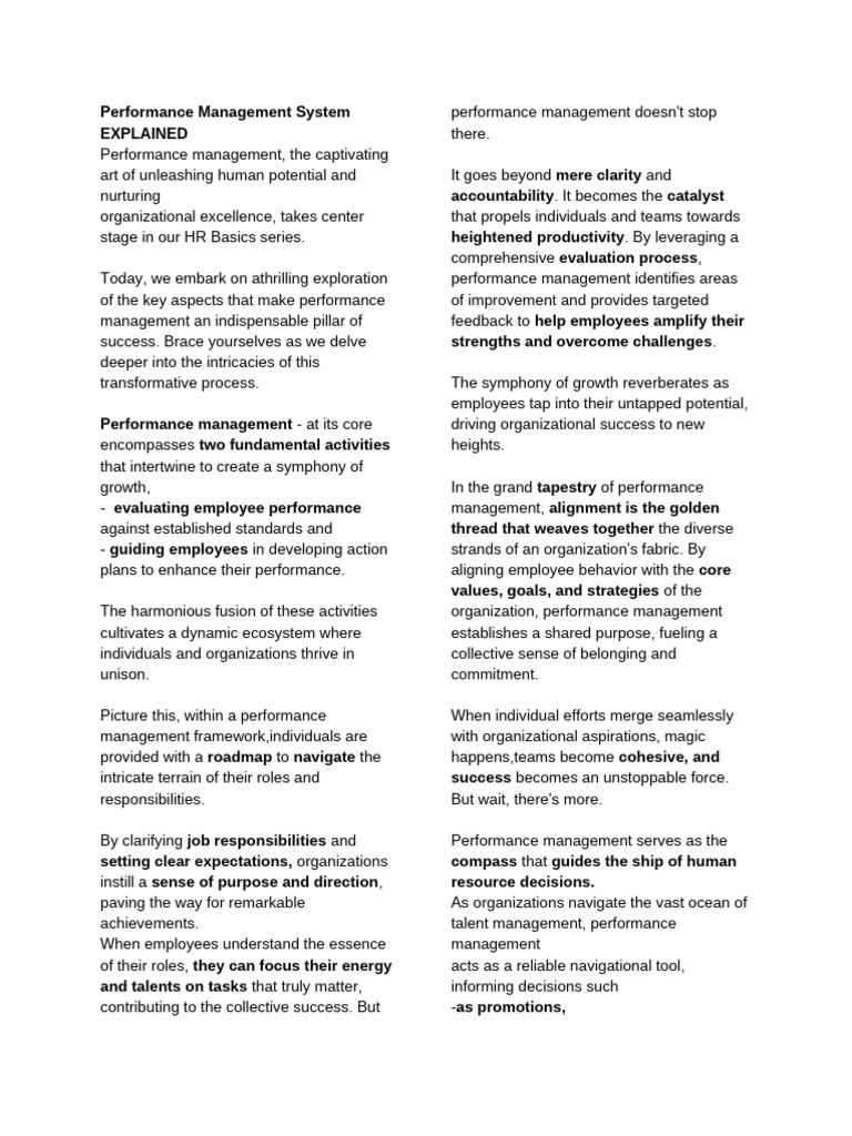 Performance Management System | PDF | Performance Appraisal