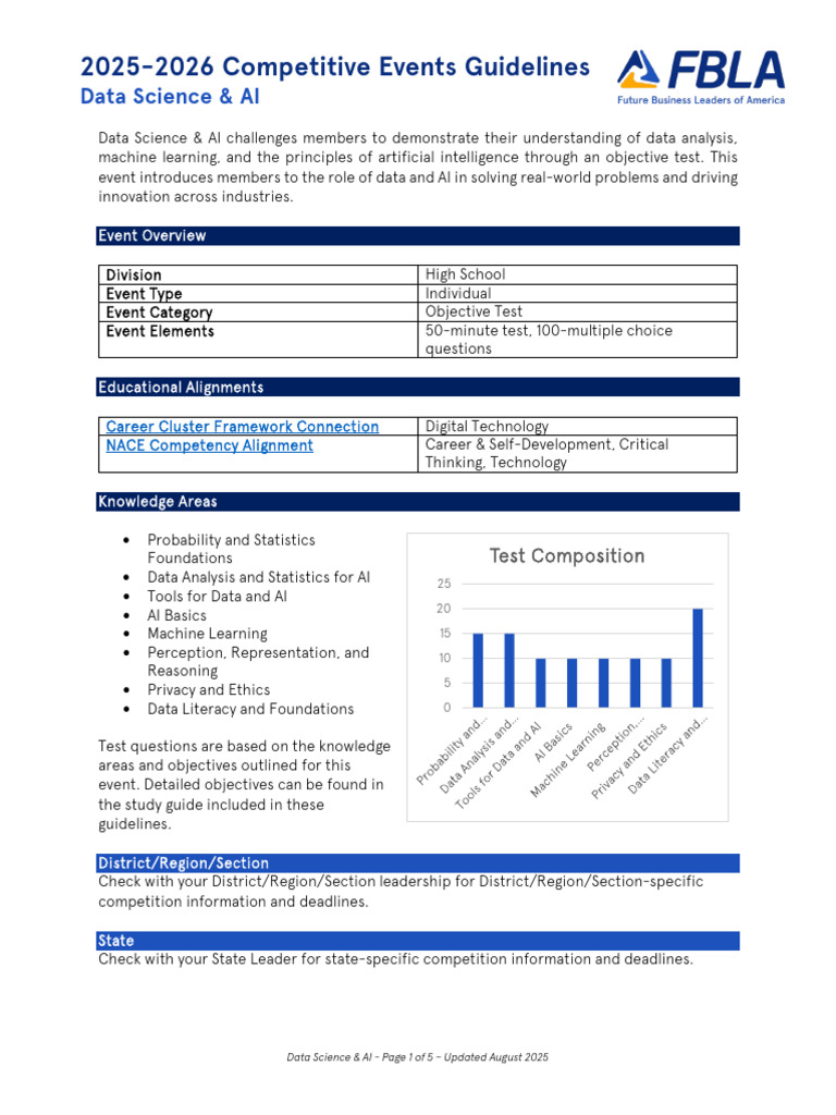 FBLA Data Science & AI Test Guidelines | PDF | Artificial Intelligence ...
