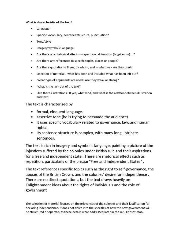 Analysis of Formal Political Text | PDF | Argument | Rhetoric