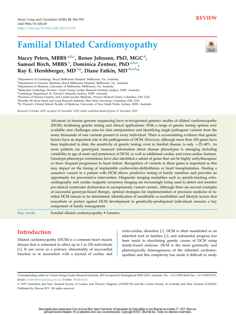 Familial Dilated Cardiomyopathy Review | PDF | Whole Genome Sequencing ...