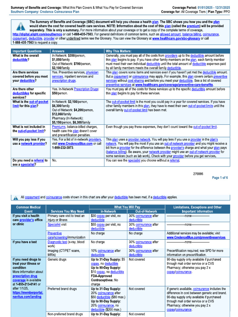 Summary of Health Insurance Benefits and Coverage - Kasm Haque - 2025 | PDF