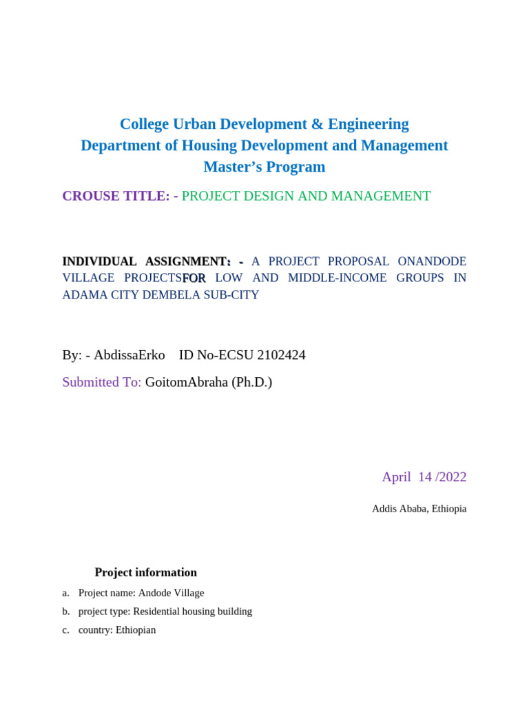 Adama City Affordable Housing Project | PDF | Poverty | Poverty ...