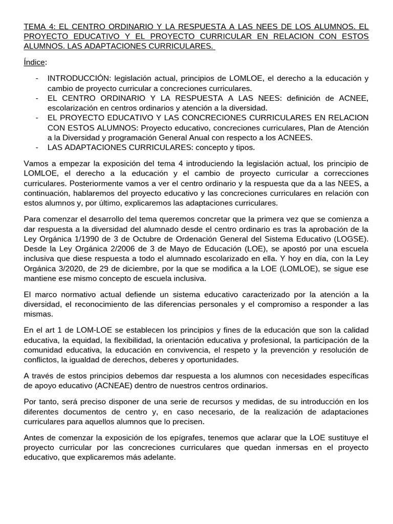 Atención a la Diversidad en Educación | PDF | Plan de estudios | Evaluación
