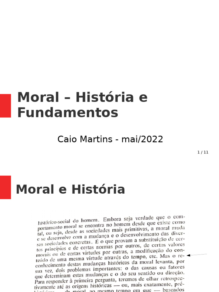 Apresentaçao - Moral e História | PDF