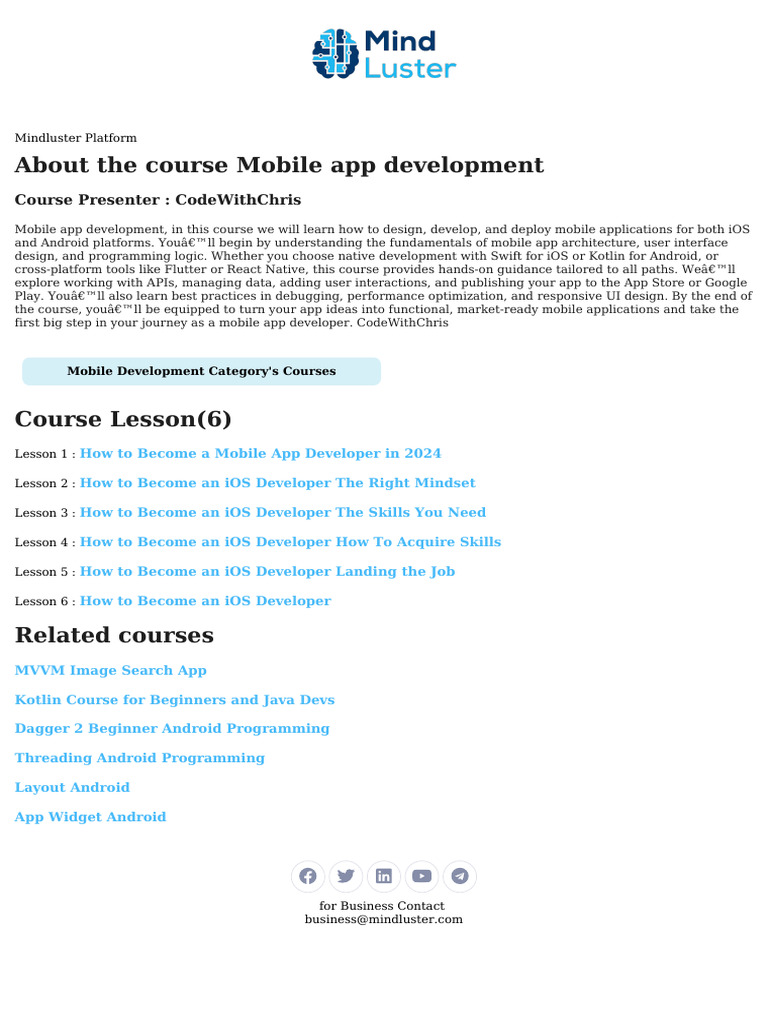 Mobile App Development Course Guide | PDF