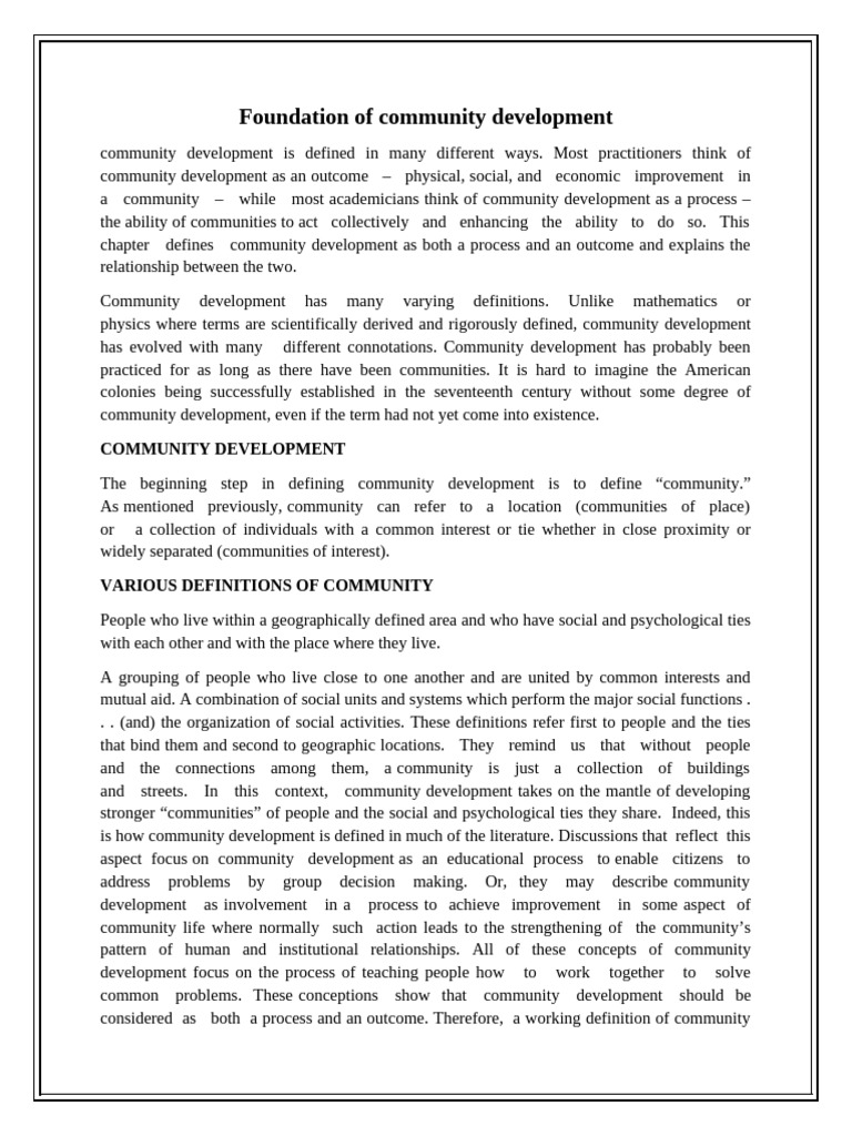 Understanding Community Development Concepts | PDF | Empowerment ...