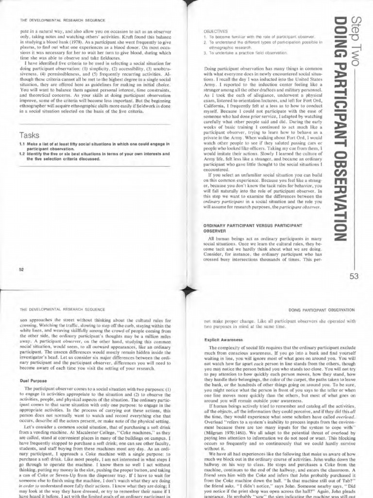 Participant Observation in Ethnographic Research | PDF | Ethnography ...