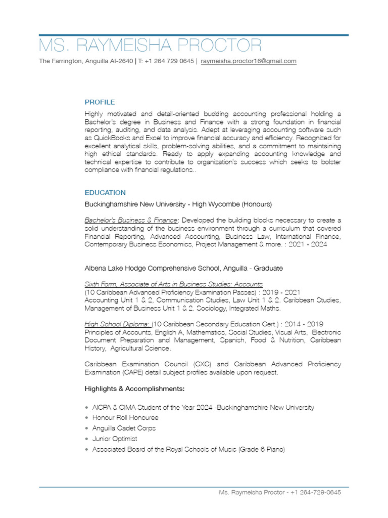 Accounting Professional Profile Summary | PDF | Accounting | Accounts ...
