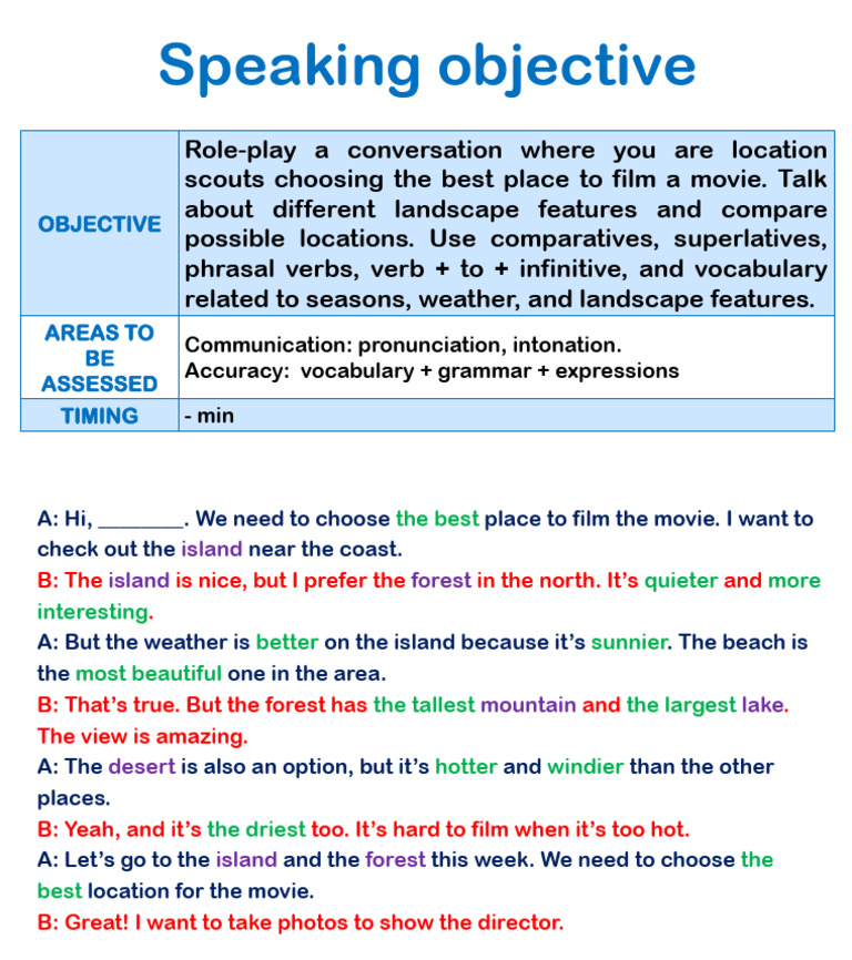 C06 - Speaking Objective | PDF