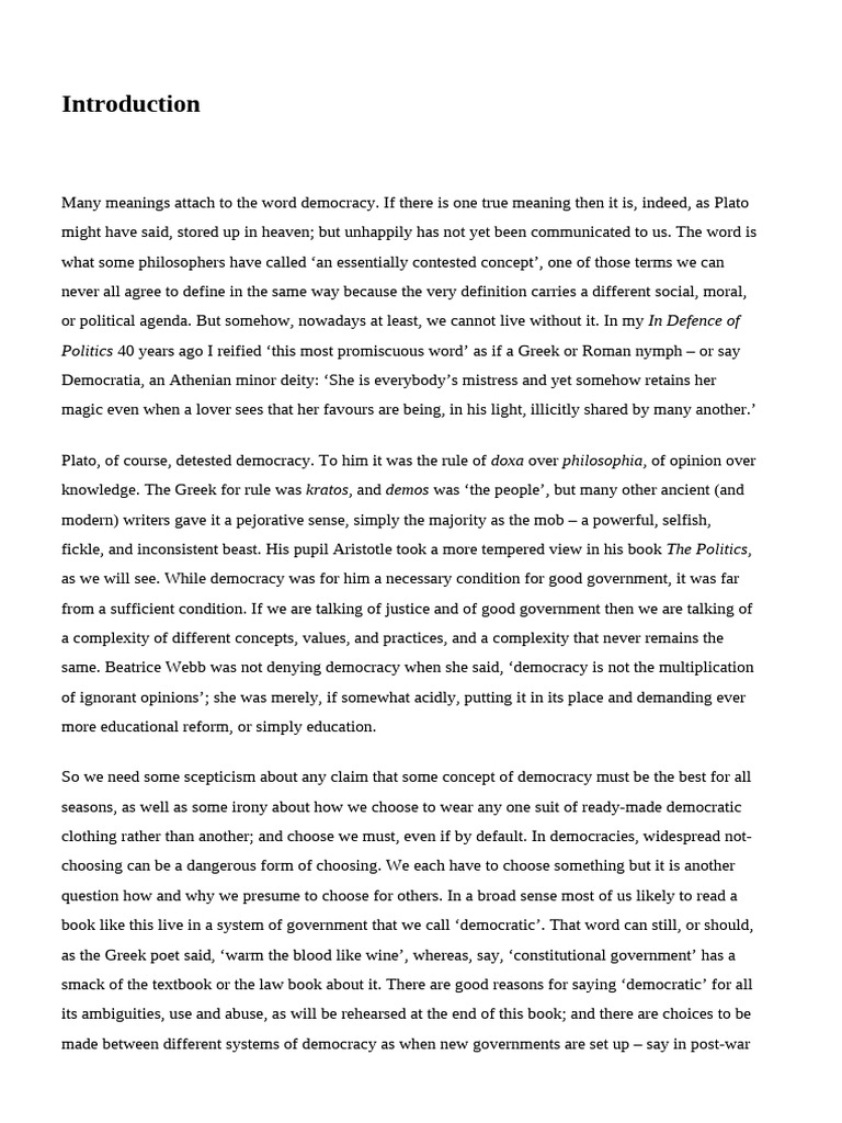 Democracy, A Very Short Introduction | PDF | Democracy | Political ...