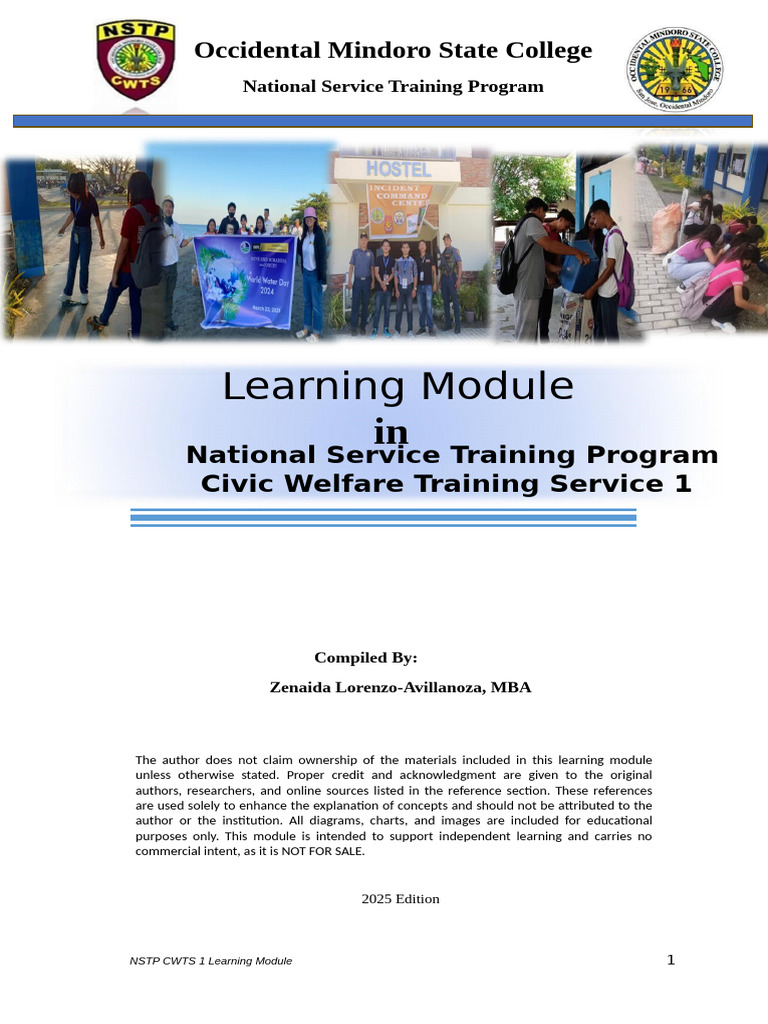 NSTP CWTS 1 Learning Module Overview | PDF | Leadership | Gender Studies