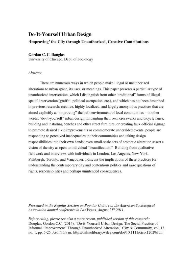DIY Urban Design: Unauthorized City Improvements | PDF | Urban Design ...