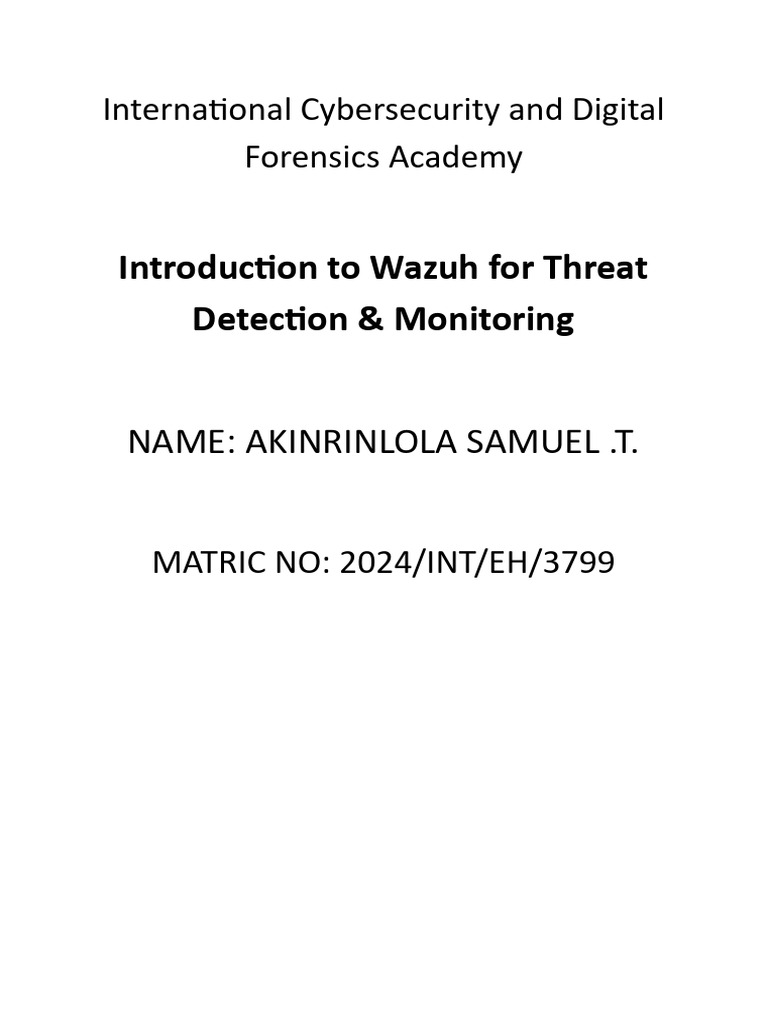 Wazuh FIM for Cyber Threat Detection | PDF | Computer File | Directory ...