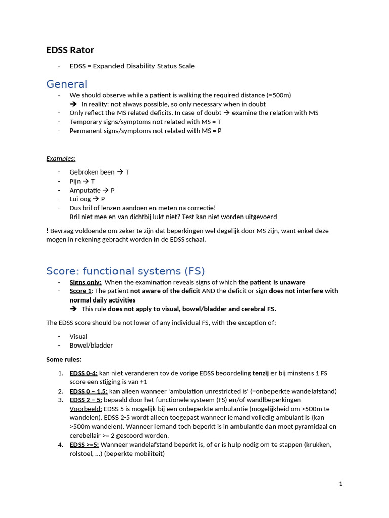 Testen EDSS Rator | PDF