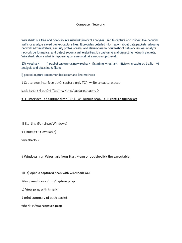 Wireshark and Nmap Usage Guide | PDF | Transmission Control Protocol ...